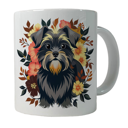 Affenpinscher Dog Floral Flowers Ceramic Tea Coffee Mug Cup - 11oz