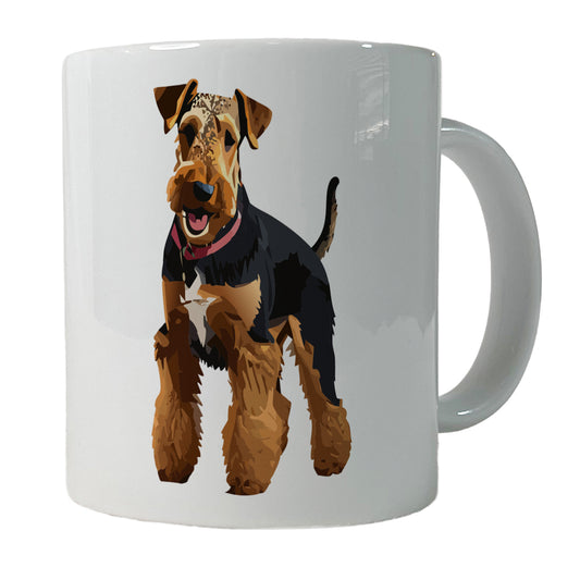 Airedale Terrier Dog Standing Ceramic Tea Coffee Mug Cup - 11oz