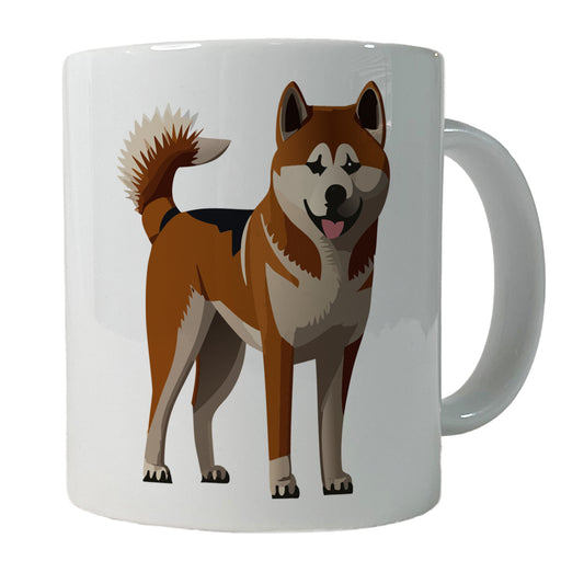 Akita Dog Standing Ceramic Tea Coffee Mug Cup - 11oz