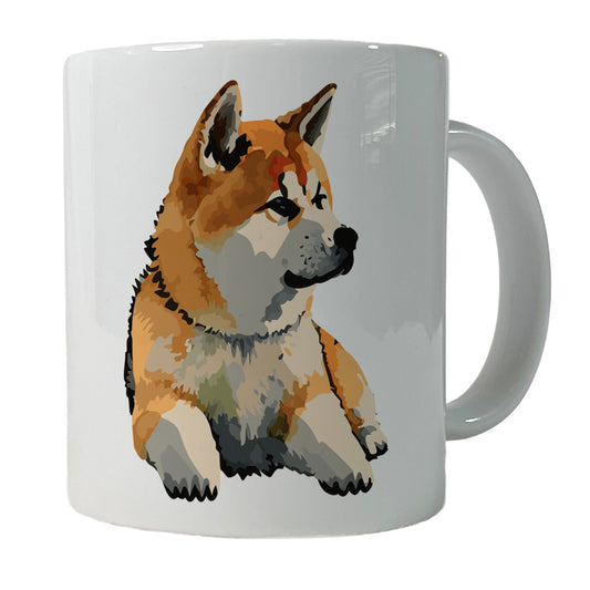 Akita Dog Watercolor Ceramic Tea Coffee Mug Cup - 11oz