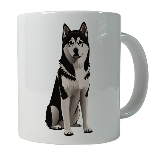 Alaskan Klee Kai Dog Sitting Ceramic Tea Coffee Mug Cup - 11oz
