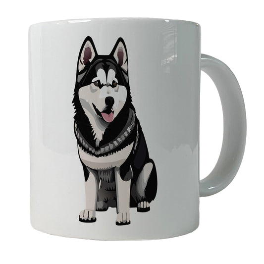 Alaskan Malamute Dog Sitting Ceramic Tea Coffee Mug Cup - 11oz