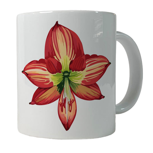 Amaryllis Flower Christmas Ceramic Tea Coffee Mug Cup - 11oz