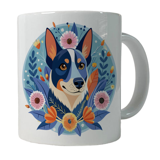 American Cattle Dog Floral Flowers Ceramic Tea Coffee Mug Cup - 11oz