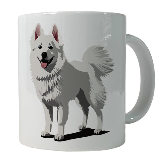 American Eskimo Dog Standing Ceramic Tea Coffee Mug Cup - 11oz