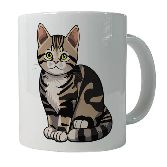American Shorthair Cute Cat Ceramic Tea Coffee Mug Cup - 11oz
