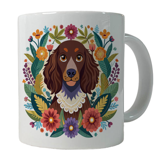 American Water Spaniel Dog Floral Flowers Ceramic Tea Coffee Mug Cup - 11oz