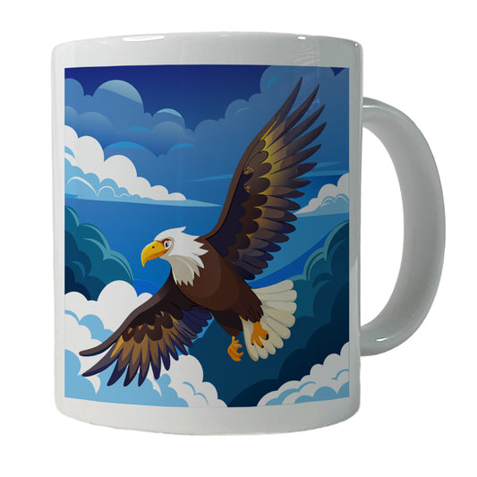 Bald Eagle Flying Ceramic Tea Coffee Mug Cup - 11oz