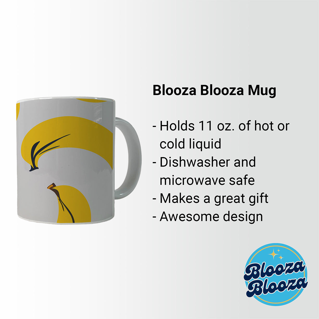 Bananas Scattered Pattern Ceramic Tea Coffee Mug Cup - 11oz