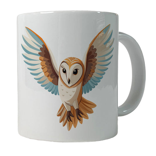 Barn Owl Bird Flying Ceramic Tea Coffee Mug Cup - 11oz