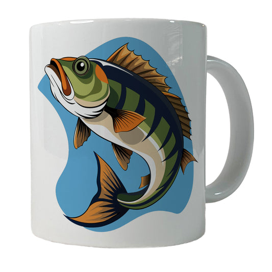 Bass Fish Fishing Ceramic Tea Coffee Mug Cup - 11oz