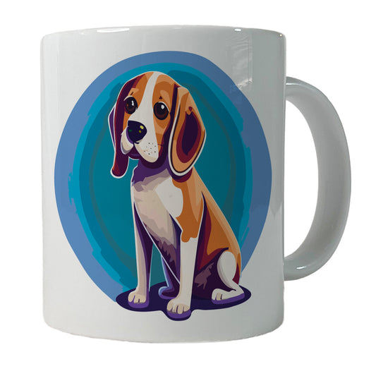 Beagle Dog Sitting Ceramic Tea Coffee Mug Cup - 11oz