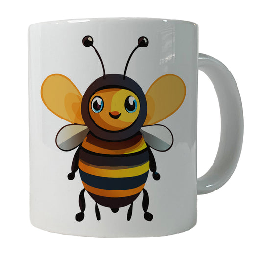 Bee Happy Smiling Ceramic Tea Coffee Mug Cup - 11oz