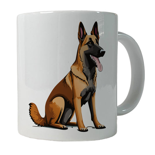 Belgian Shepherd Dog Sitting Ceramic Tea Coffee Mug Cup - 11oz