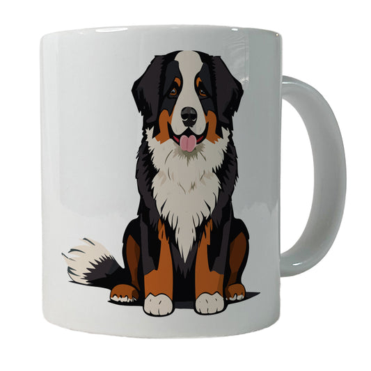 Bernese Mountain Dog Sitting Ceramic Tea Coffee Mug Cup - 11oz