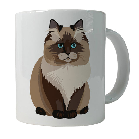 Birman Cat Sitting Ceramic Tea Coffee Mug Cup - 11oz