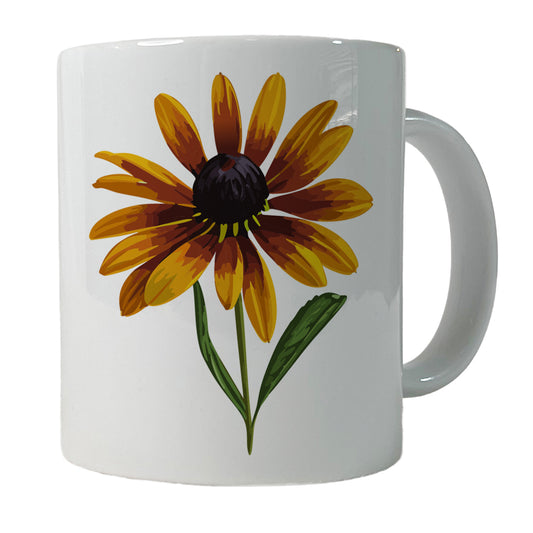 Black Eyed Susan Flower Yellow Watercolor Ceramic Tea Coffee Mug Cup - 11oz