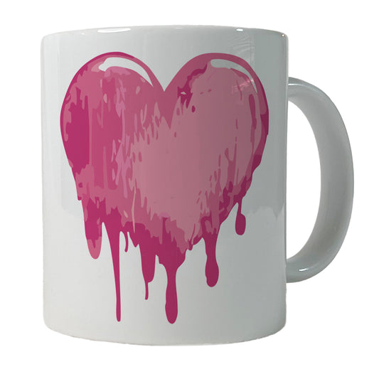 Bleeding Heart Pink Ceramic Tea Coffee Mug Cup - 11oz