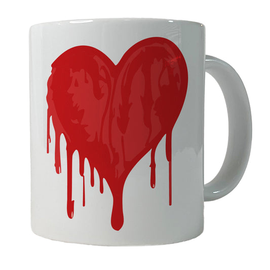 Bleeding Heart Red Ceramic Tea Coffee Mug Cup - 11oz