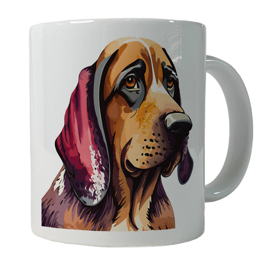 Bloodhound Dog Watercolor Ceramic Tea Coffee Mug Cup - 11oz