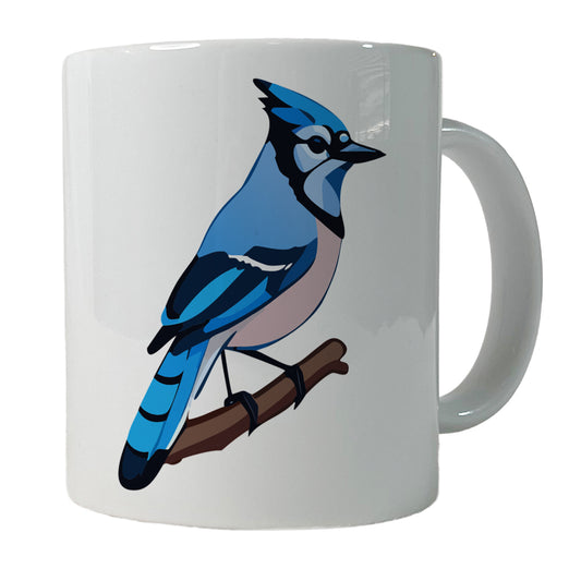 Blue Jay on Branch Ceramic Tea Coffee Mug Cup - 11oz