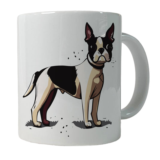 Boston Terrier Dog Standing Ceramic Tea Coffee Mug Cup - 11oz