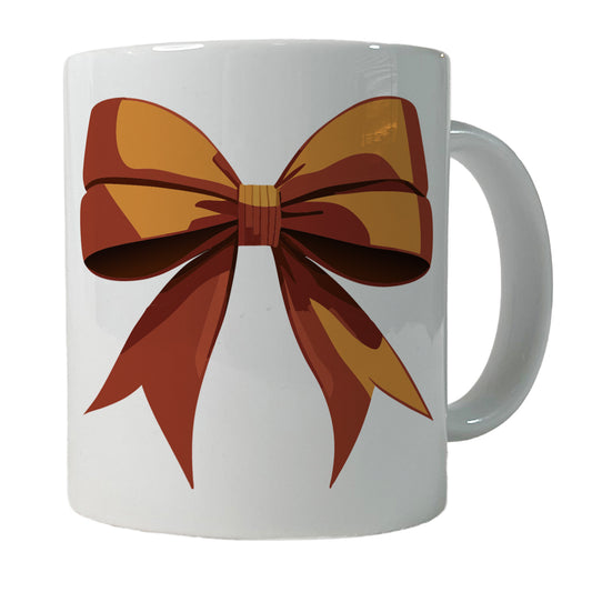 Bow Cheerleading Coquette Orange Ceramic Tea Coffee Mug Cup - 11oz
