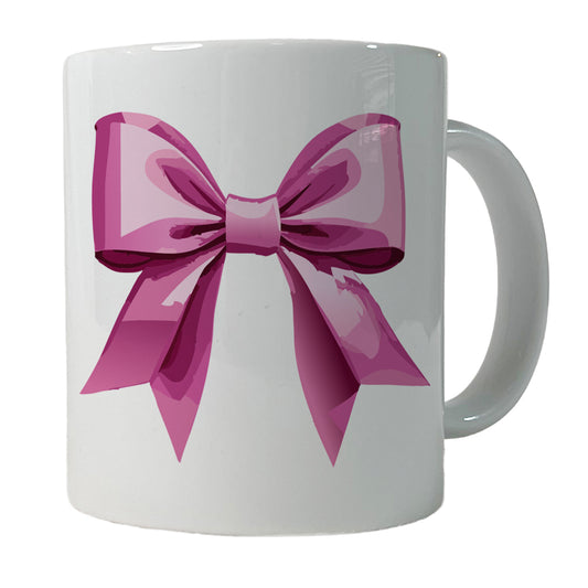 Bow Cheerleading Coquette Pink Ceramic Tea Coffee Mug Cup - 11oz