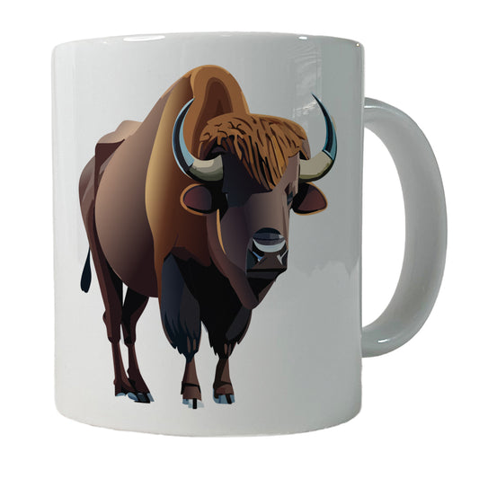 Buffalo Standing Ceramic Tea Coffee Mug Cup - 11oz