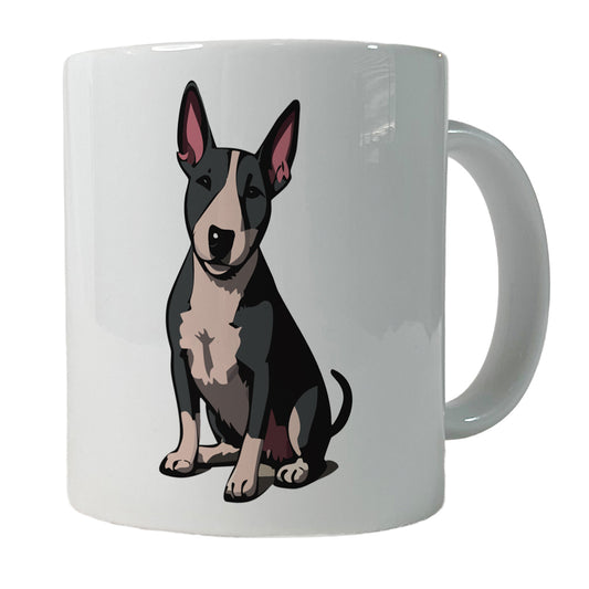 Bull Terrier Dog Sitting Ceramic Tea Coffee Mug Cup - 11oz