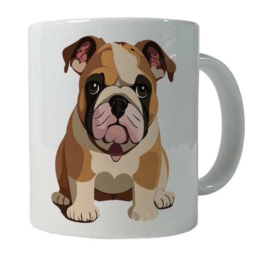 Bulldog Cute Dog Sitting Ceramic Tea Coffee Mug Cup - 11oz
