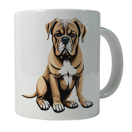 Bullmastiff Dog Sitting Ceramic Tea Coffee Mug Cup - 11oz
