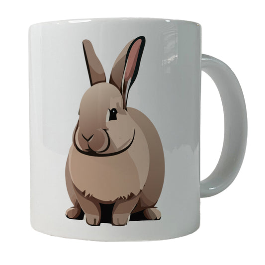 Bunny Rabbit Brown Ceramic Tea Coffee Mug Cup - 11oz