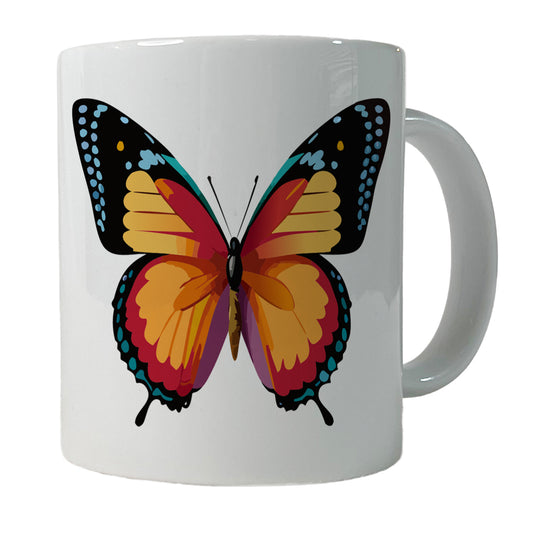 Butterfly Colorful Ceramic Tea Coffee Mug Cup - 11oz