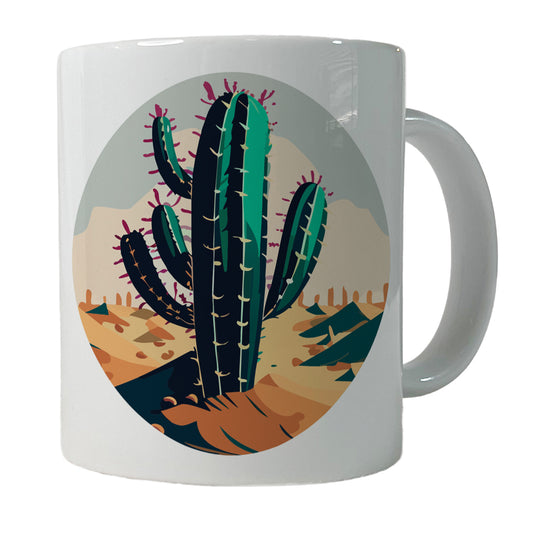 Cactus in the Desert Southwest Ceramic Tea Coffee Mug Cup - 11oz