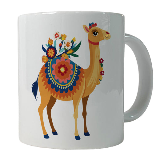 Camel Floral Flowers Ceramic Tea Coffee Mug Cup - 11oz