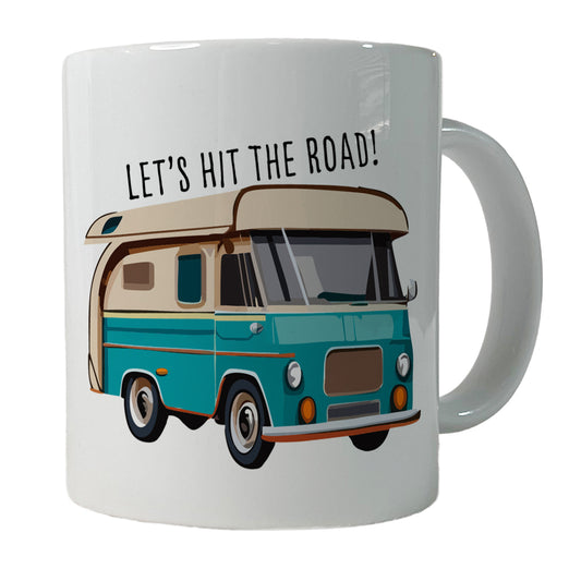 Camper RV Retro Vintage Traveling Hit the Road Camping Ceramic Tea Coffee Mug Cup - 11oz