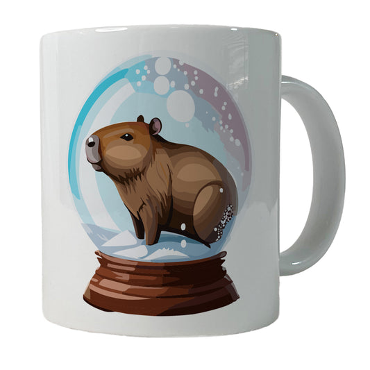 Capybara in a Snow Globe Christmas Ceramic Tea Coffee Mug Cup - 11oz