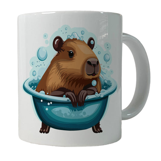 Capybara in Bubble Bath Bathing Funny Ceramic Tea Coffee Mug Cup - 11oz