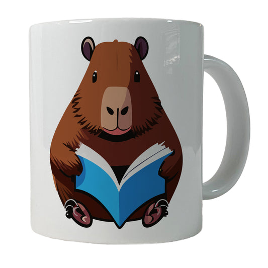 Capybara Reading Book Reader Ceramic Tea Coffee Mug Cup - 11oz