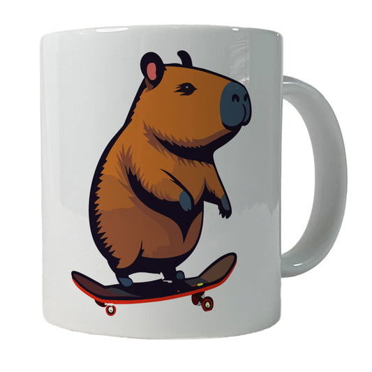 Capybara Riding Skateboard Skater Funny Ceramic Tea Coffee Mug Cup - 11oz