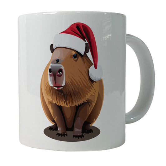 Capybara Santa Hat Christmas Ceramic Tea Coffee Mug Cup - 11oz