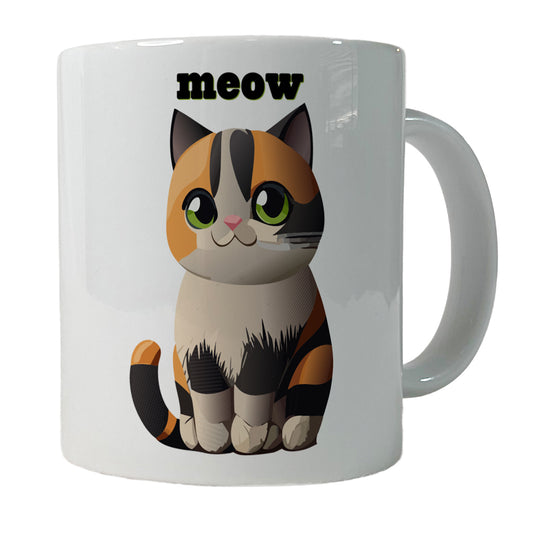Cat Cute Meow Ceramic Tea Coffee Mug Cup - 11oz