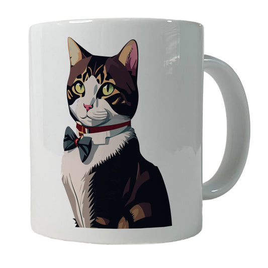 Cat Fancy with Bowtie Ceramic Tea Coffee Mug Cup - 11oz