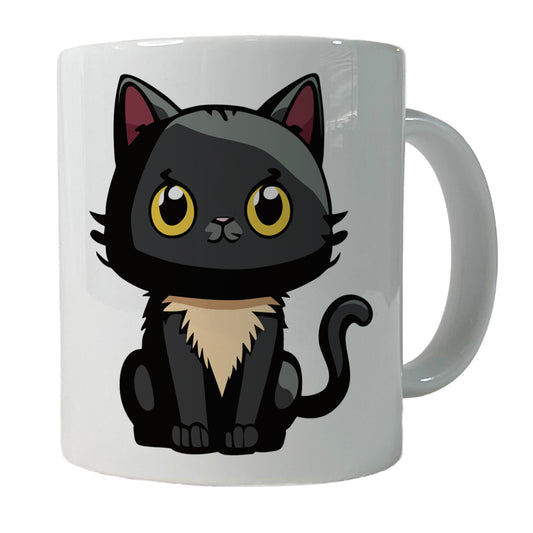 Cat Kitty Chibi Ceramic Tea Coffee Mug Cup - 11oz