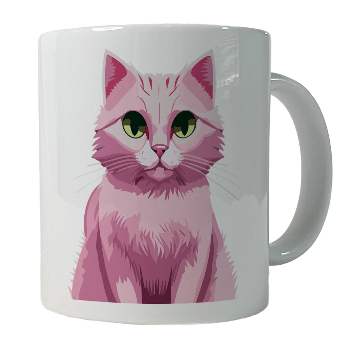 Cat Pink Ceramic Tea Coffee Mug Cup - 11oz