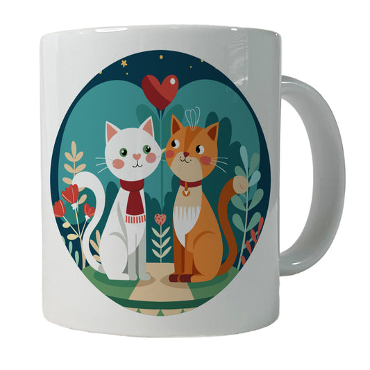 Cats in Love Anniversary Wedding Valentines Day Ceramic Tea Coffee Mug Cup - 11oz