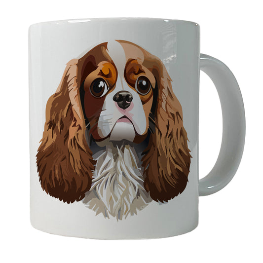 Cavalier King Charles Spaniel Dog Face Ceramic Tea Coffee Mug Cup - 11oz