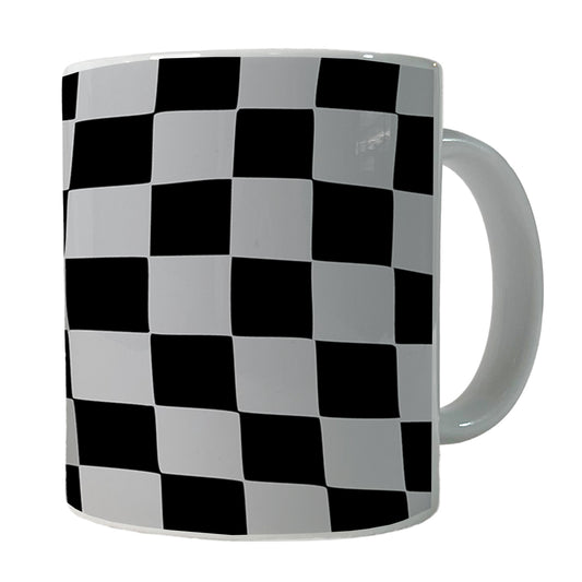 Checkered Flag Black White Ceramic Tea Coffee Mug Cup - 11oz