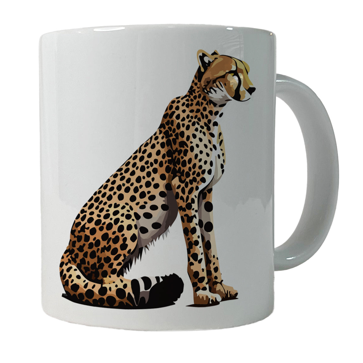 Cheetah Sitting Profile Big Cat Ceramic Tea Coffee Mug Cup - 11oz
